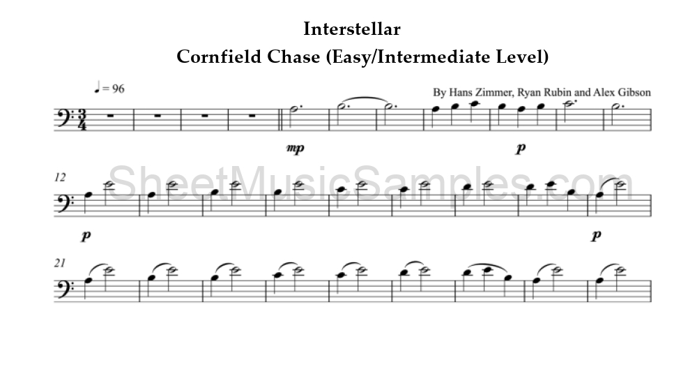 Interstellar - Cornfield Chase (Easy/Intermediate Level)