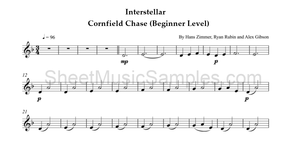 Interstellar - Cornfield Chase (Beginner Level)