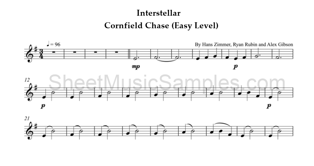 Interstellar - Cornfield Chase (Easy Level)