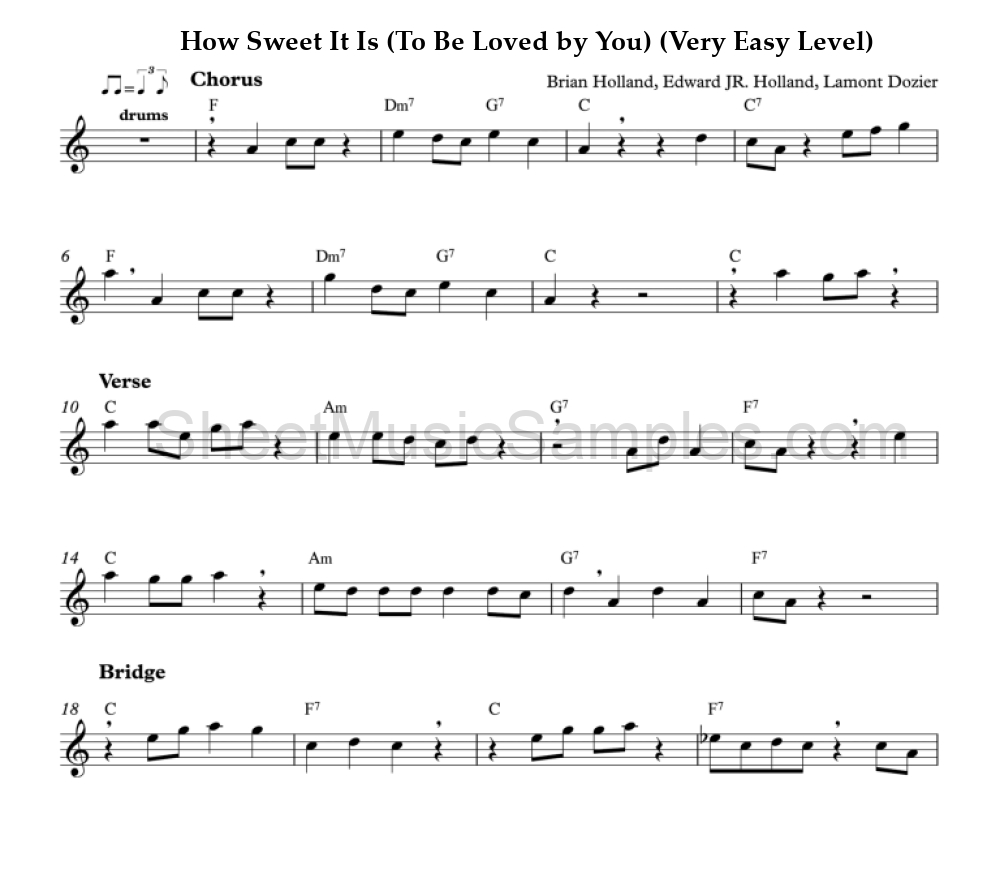 How Sweet It Is (To Be Loved by You) (Very Easy Level)