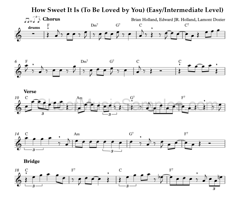 How Sweet It Is (To Be Loved by You) (Easy/Intermediate Level)