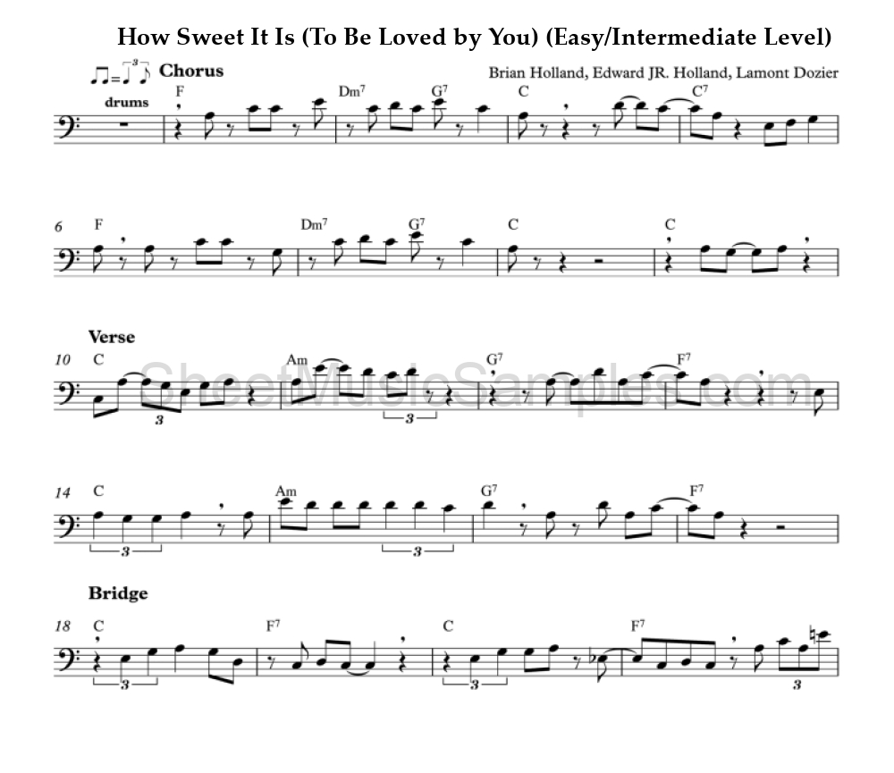 How Sweet It Is (To Be Loved by You) (Easy/Intermediate Level)