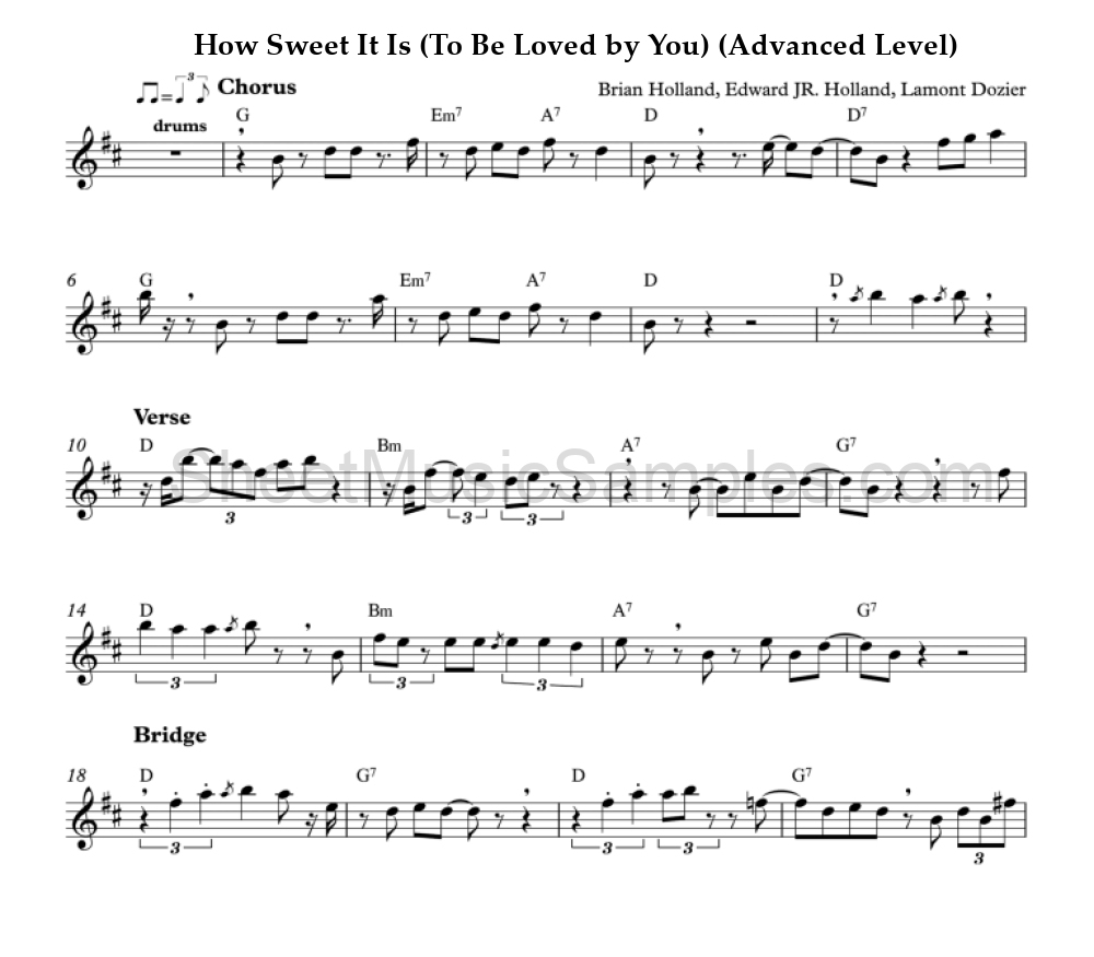 How Sweet It Is (To Be Loved by You) (Advanced Level)