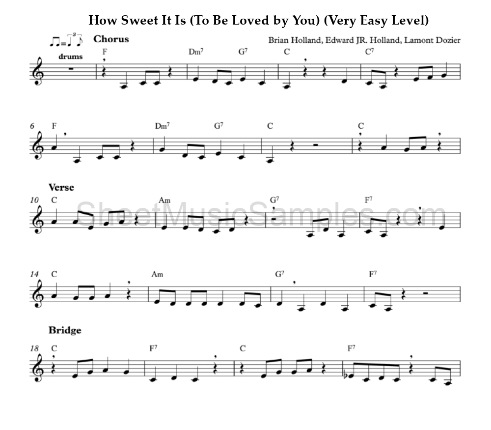 How Sweet It Is (To Be Loved by You) (Very Easy Level)