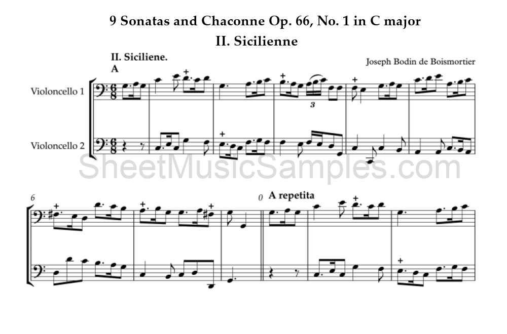 9 Sonatas and Chaconne Op. 66, No. 1 in C major - II. Sicilienne