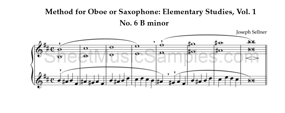 Method for Oboe or Saxophone: Elementary Studies, Vol. 1 - No. 6 B minor