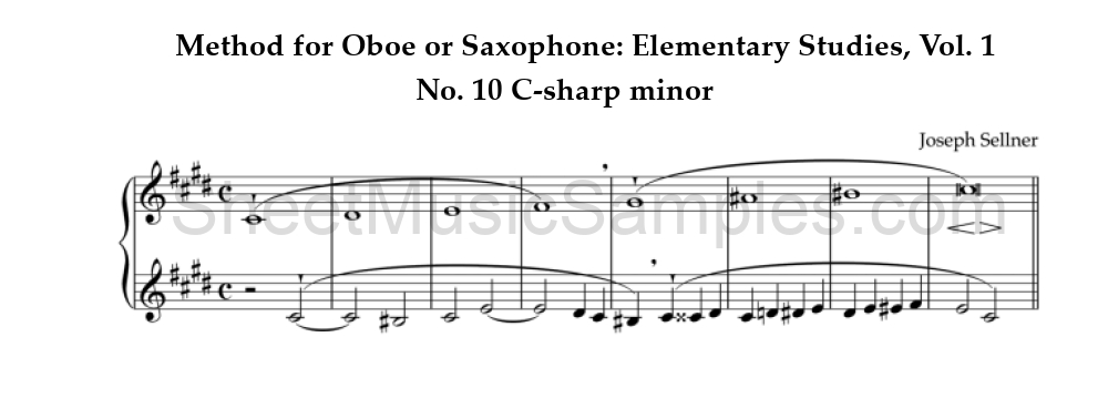 Method for Oboe or Saxophone: Elementary Studies, Vol. 1 - No. 10 C-sharp minor