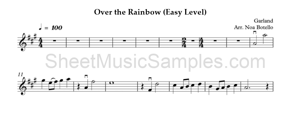 Over the Rainbow (Easy Level)