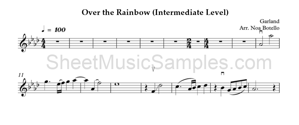 Over the Rainbow (Intermediate Level)