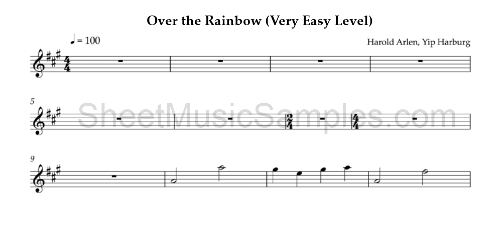 Over the Rainbow (Very Easy Level)