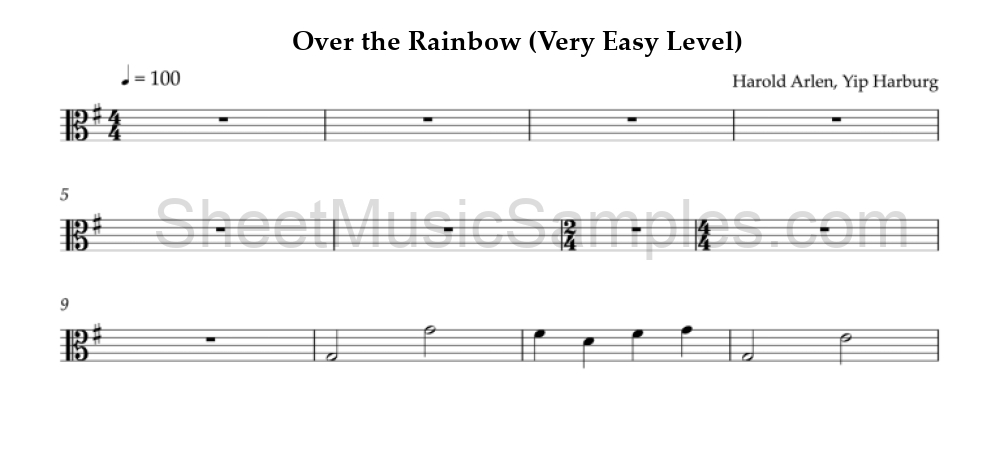 Over the Rainbow (Very Easy Level)