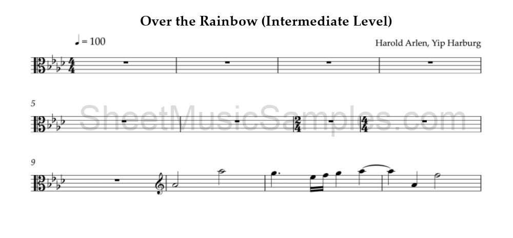 Over the Rainbow (Intermediate Level)