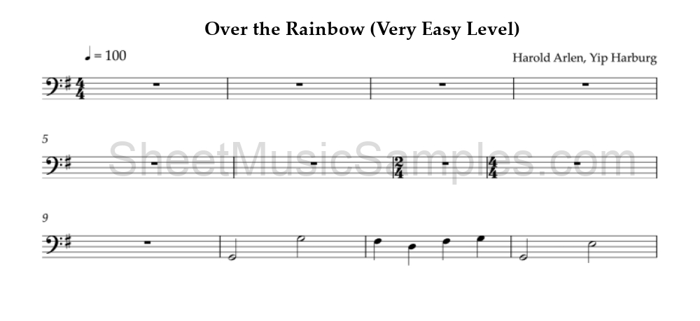 Over the Rainbow (Very Easy Level)