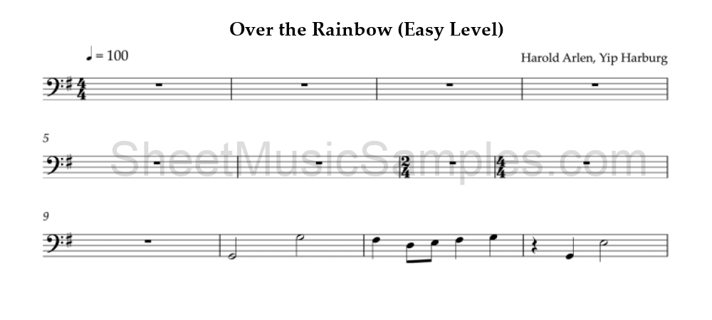 Over the Rainbow (Easy Level)