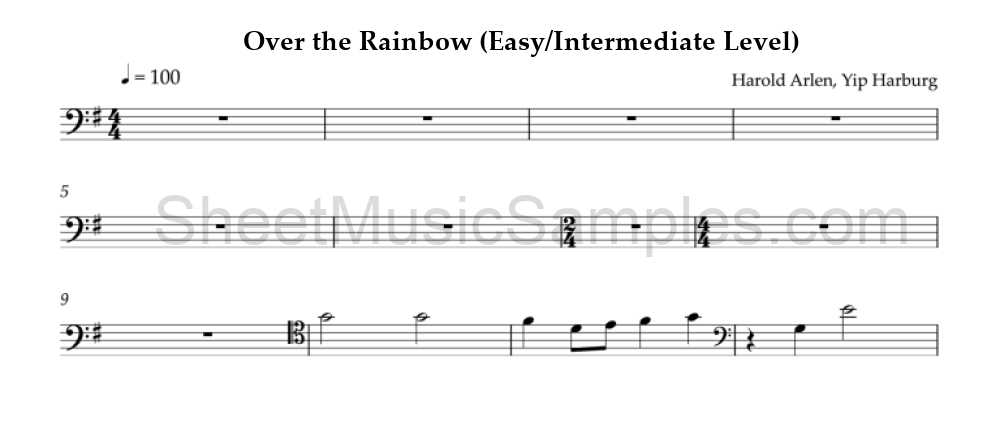 Over the Rainbow (Easy/Intermediate Level)