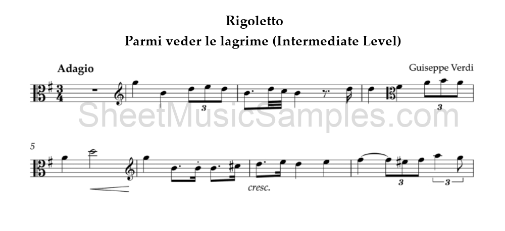 Rigoletto - Parmi veder le lagrime (Intermediate Level)