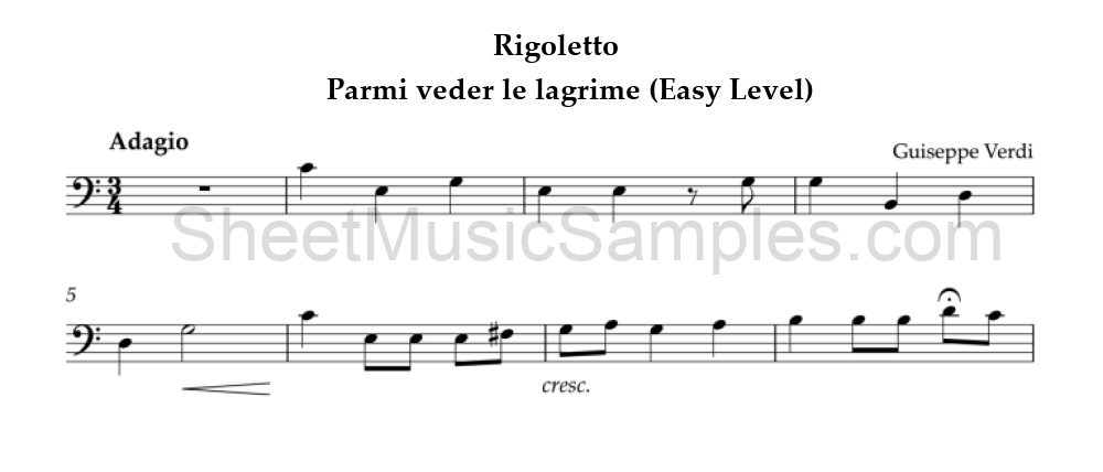 Rigoletto - Parmi veder le lagrime (Easy Level)