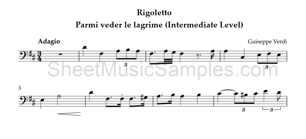 Rigoletto - Parmi veder le lagrime (Intermediate Level)