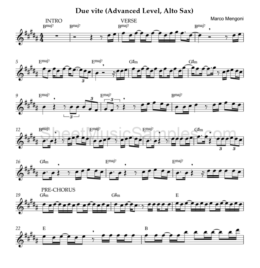 Due vite (Advanced Level, Alto Sax)