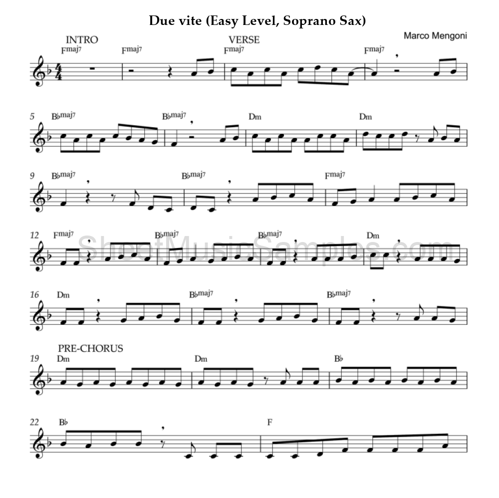 Due vite (Easy Level, Soprano Sax)