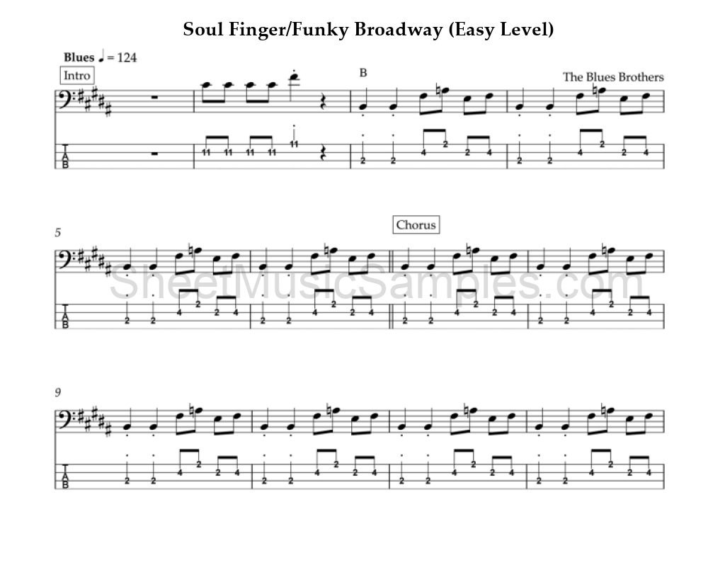 Soul Finger/Funky Broadway (Easy Level)