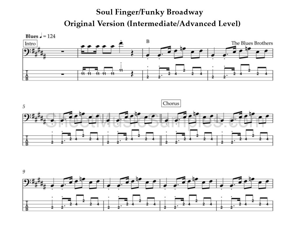 Soul Finger/Funky Broadway - Original Version (Intermediate/Advanced Level)