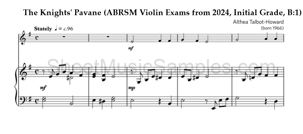 The Knights' Pavane (ABRSM Violin Exams from 2024, Initial Grade, B:1)