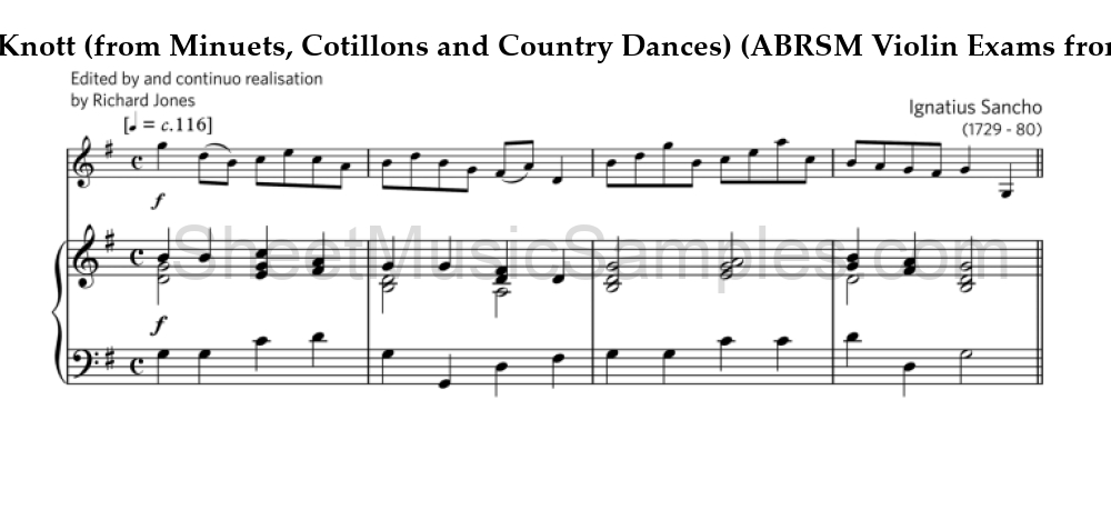 The Sword Knott (from Minuets, Cotillons and Country Dances) (ABRSM Violin Exams from 2024, Grade 1, A:1)