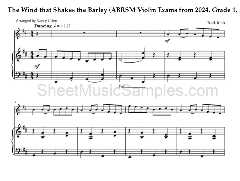 The Wind that Shakes the Barley (ABRSM Violin Exams from 2024, Grade 1, A:3)