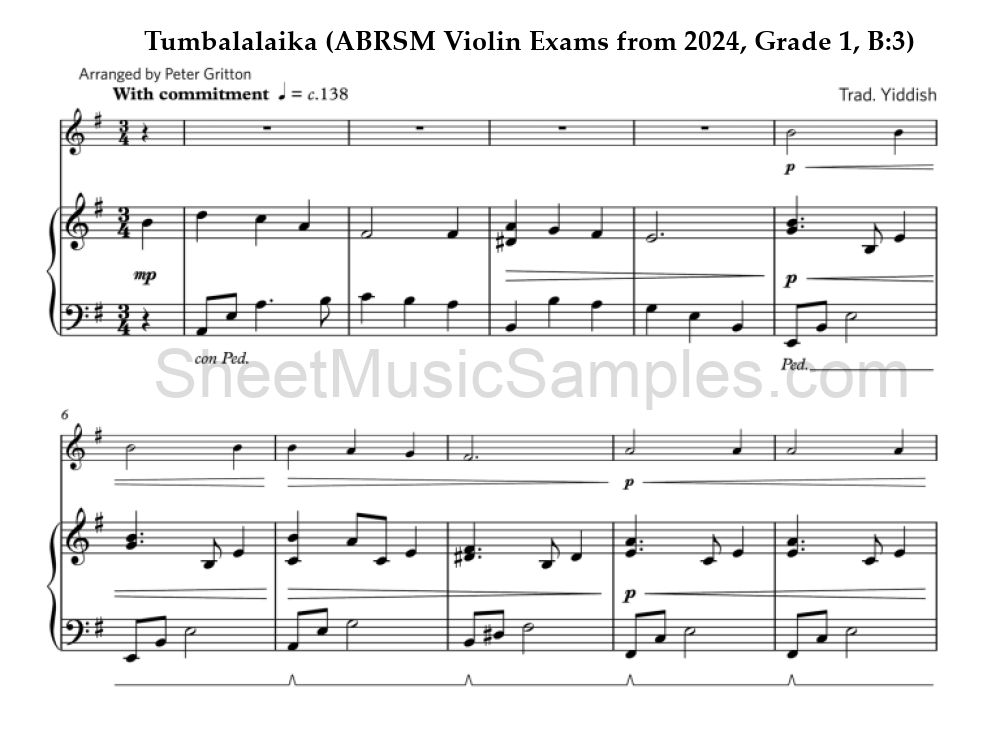 Tumbalalaika (ABRSM Violin Exams from 2024, Grade 1, B:3)