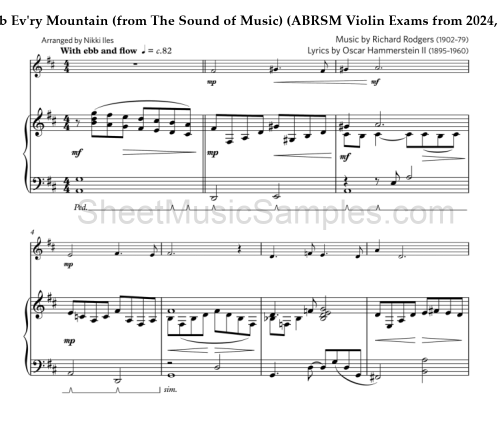 Climb Ev'ry Mountain (from The Sound of Music) (ABRSM Violin Exams from 2024, Grade 2, B:1)