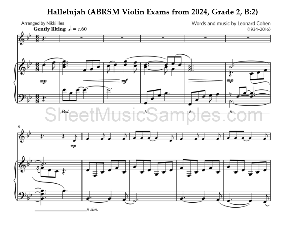 Hallelujah (ABRSM Violin Exams from 2024, Grade 2, B:2)