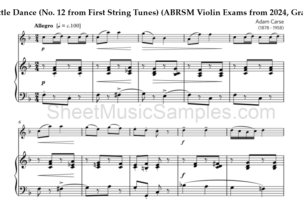 Little Dance (No. 12 from First String Tunes) (ABRSM Violin Exams from 2024, Grade 2, C:1)