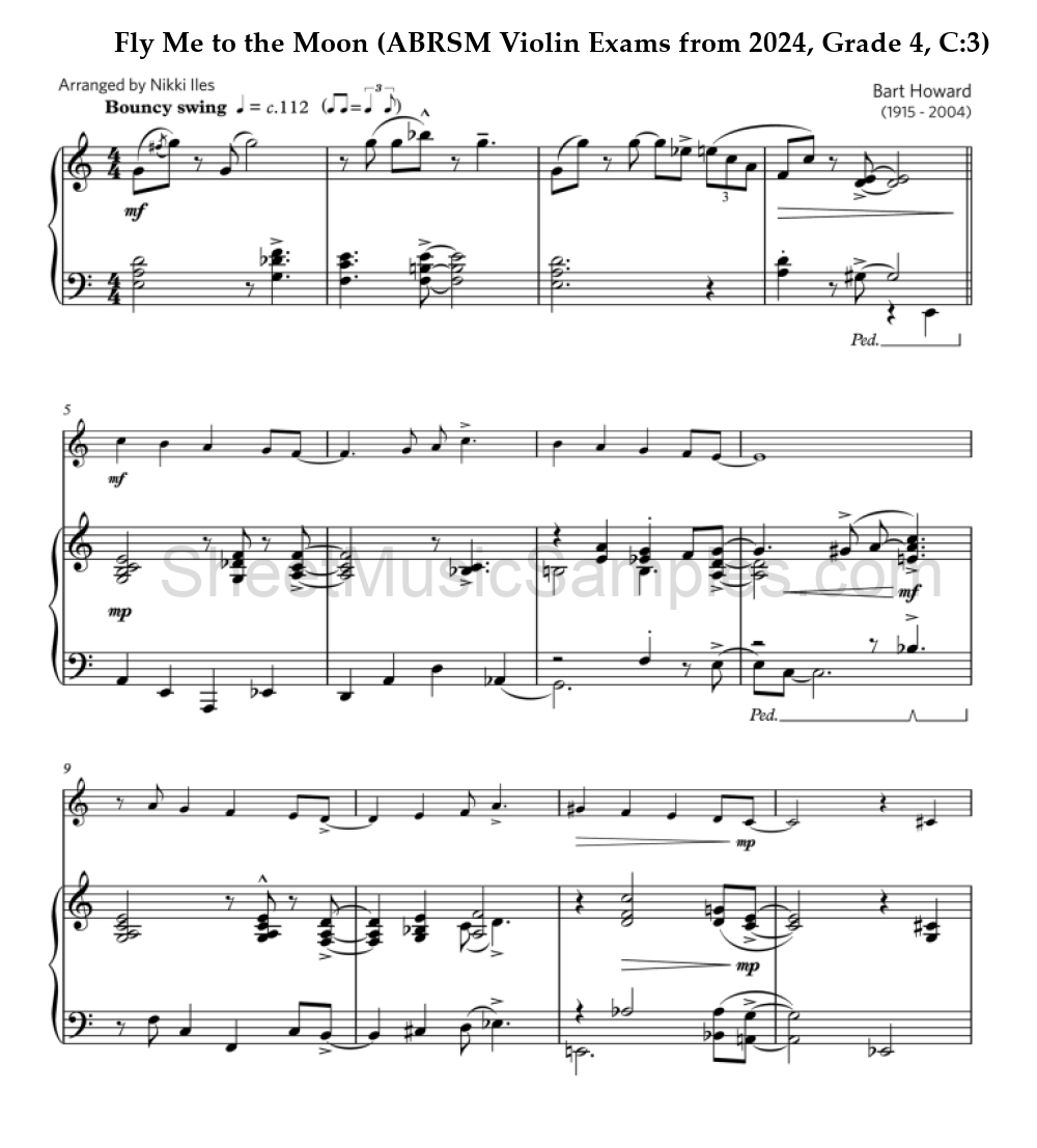 Fly Me to the Moon (ABRSM Violin Exams from 2024, Grade 4, C:3)