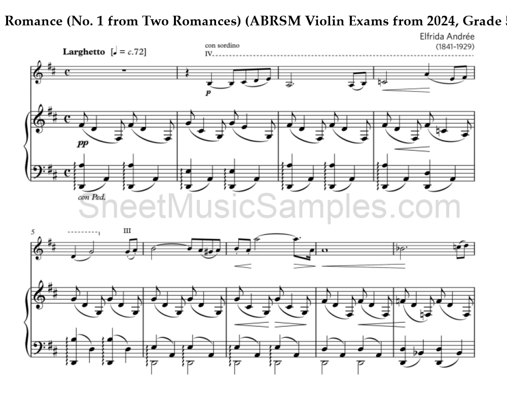 Romance (No. 1 from Two Romances) (ABRSM Violin Exams from 2024, Grade 5, B:1)