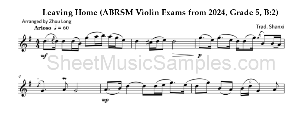 Leaving Home (ABRSM Violin Exams from 2024, Grade 5, B:2)