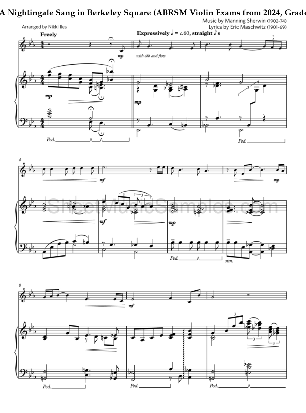 A Nightingale Sang in Berkeley Square (ABRSM Violin Exams from 2024, Grade 5, B:3)