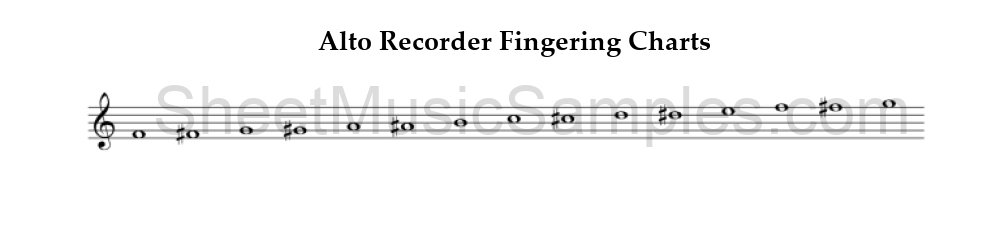 Alto Recorder Fingering Charts