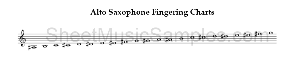 Alto Saxophone Fingering Charts