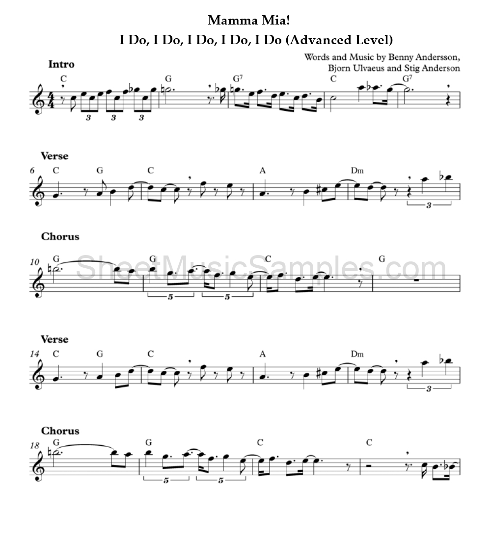 Mamma Mia! - I Do, I Do, I Do, I Do, I Do (Advanced Level)