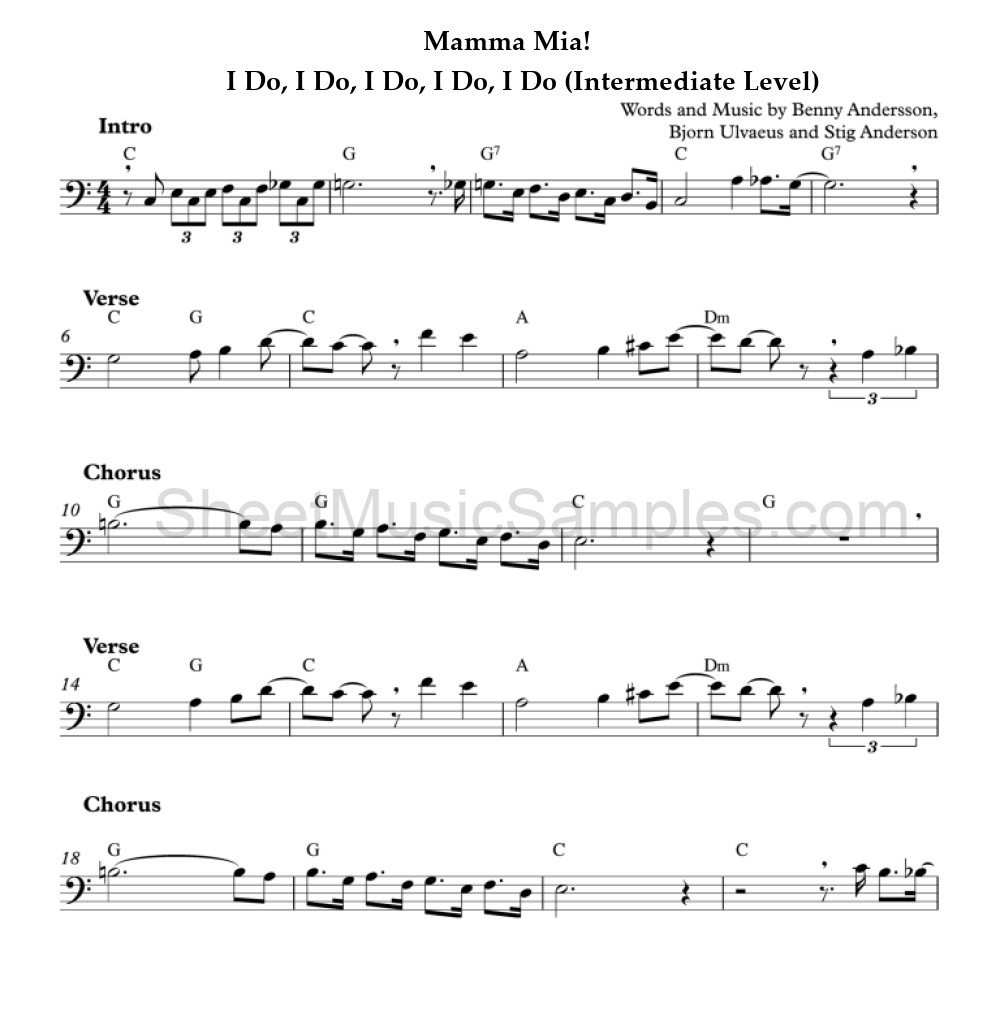 Mamma Mia! - I Do, I Do, I Do, I Do, I Do (Intermediate Level)