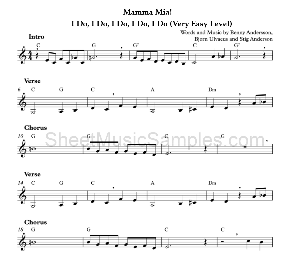 Mamma Mia! - I Do, I Do, I Do, I Do, I Do (Very Easy Level)