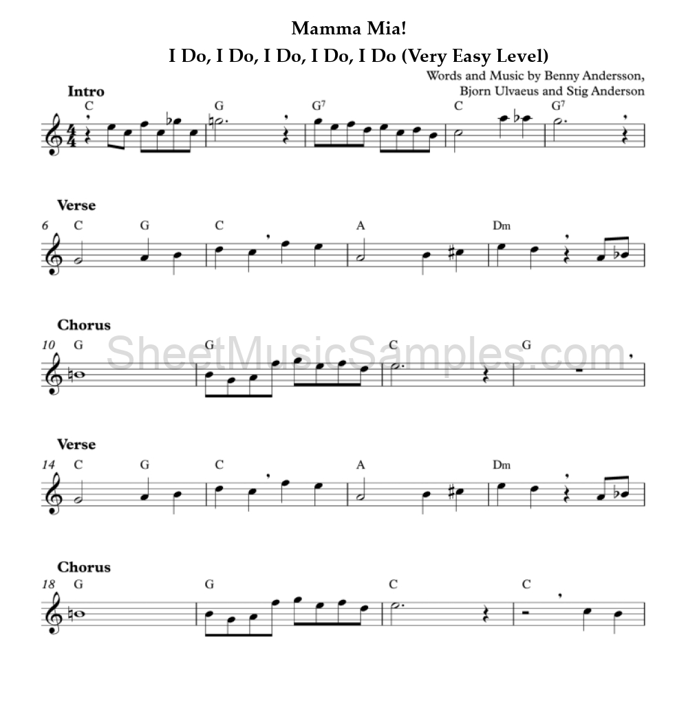 Mamma Mia! - I Do, I Do, I Do, I Do, I Do (Very Easy Level)