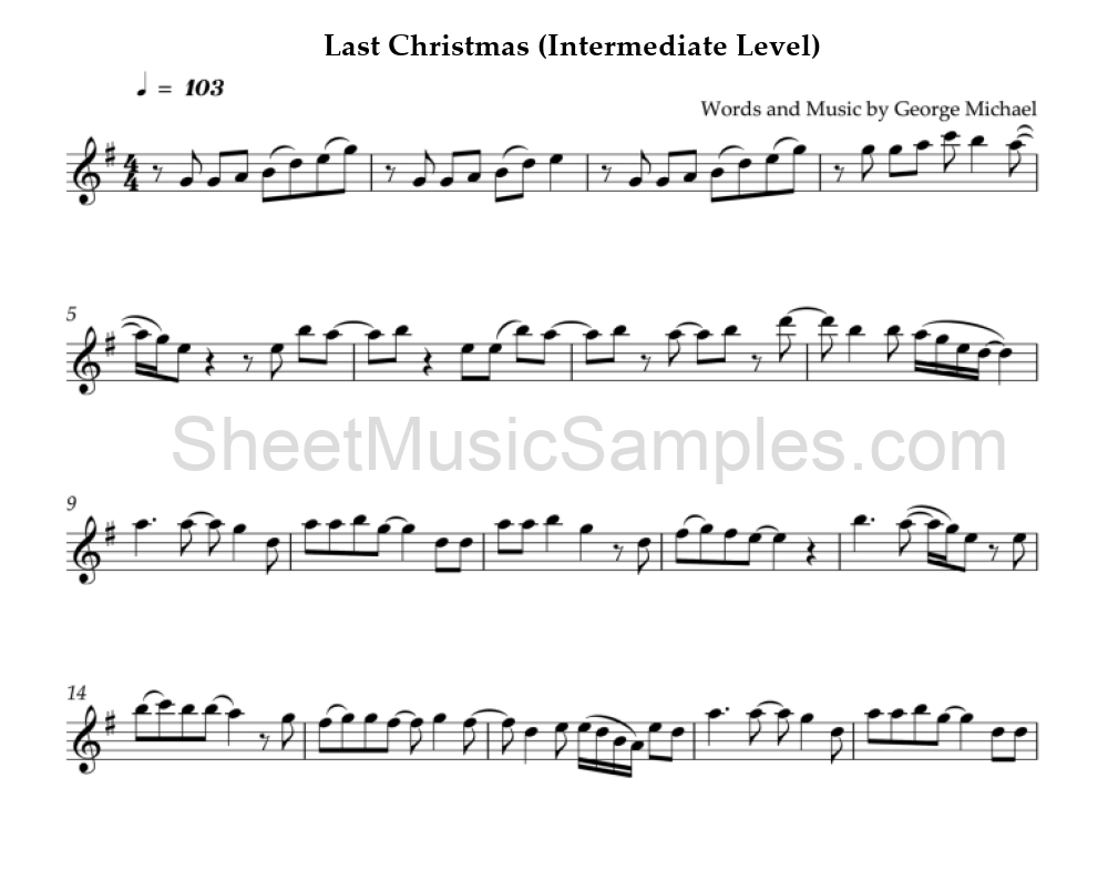 Last Christmas (Intermediate Level)