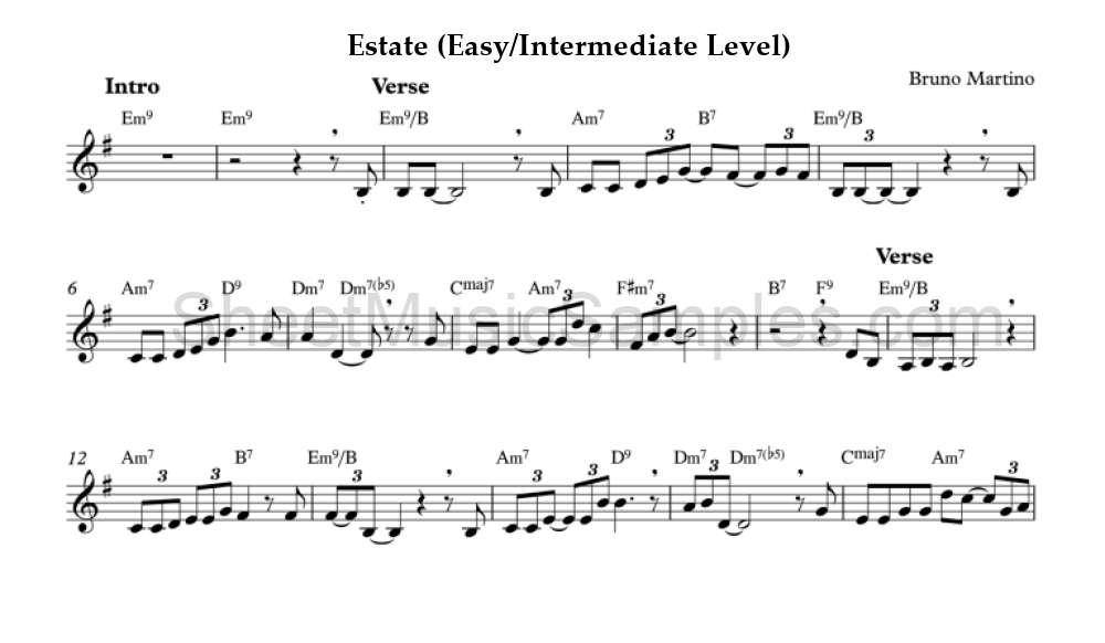 Estate (Easy/Intermediate Level)