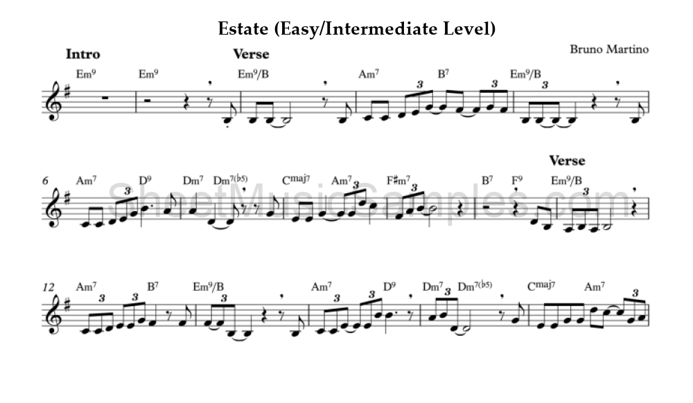 Estate (Easy/Intermediate Level)