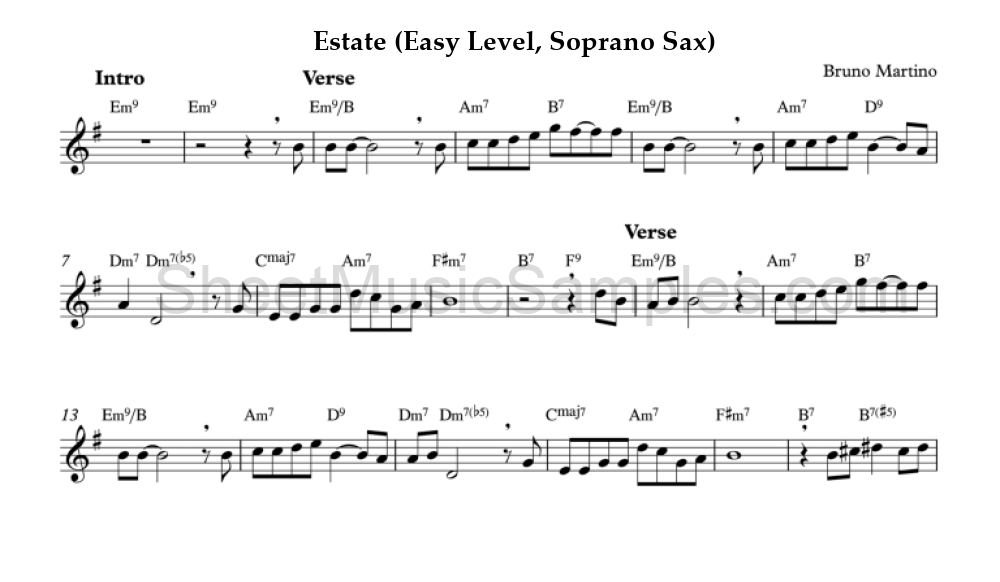 Estate (Easy Level, Soprano Sax)