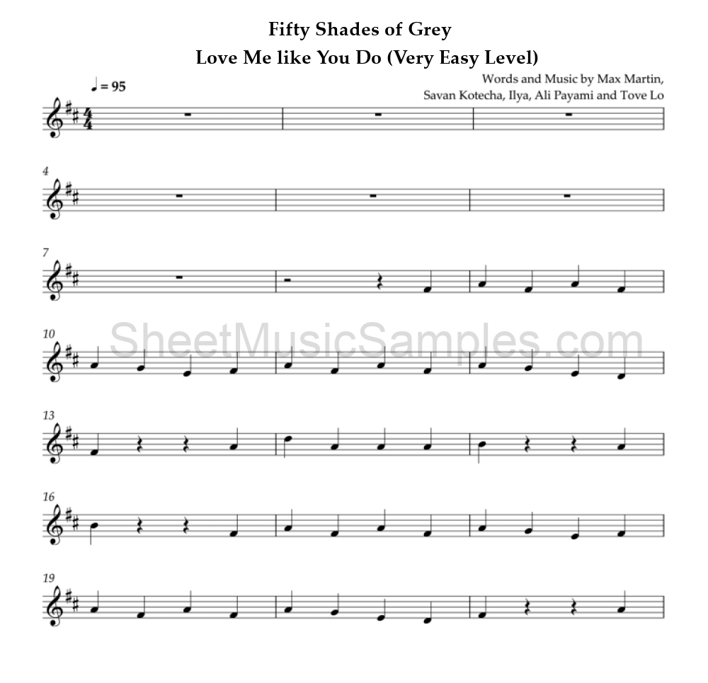 Fifty Shades of Grey - Love Me like You Do (Very Easy Level)