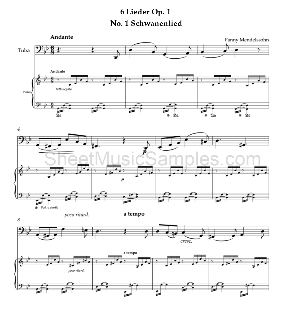 6 Lieder Op. 1 - No. 1 Schwanenlied