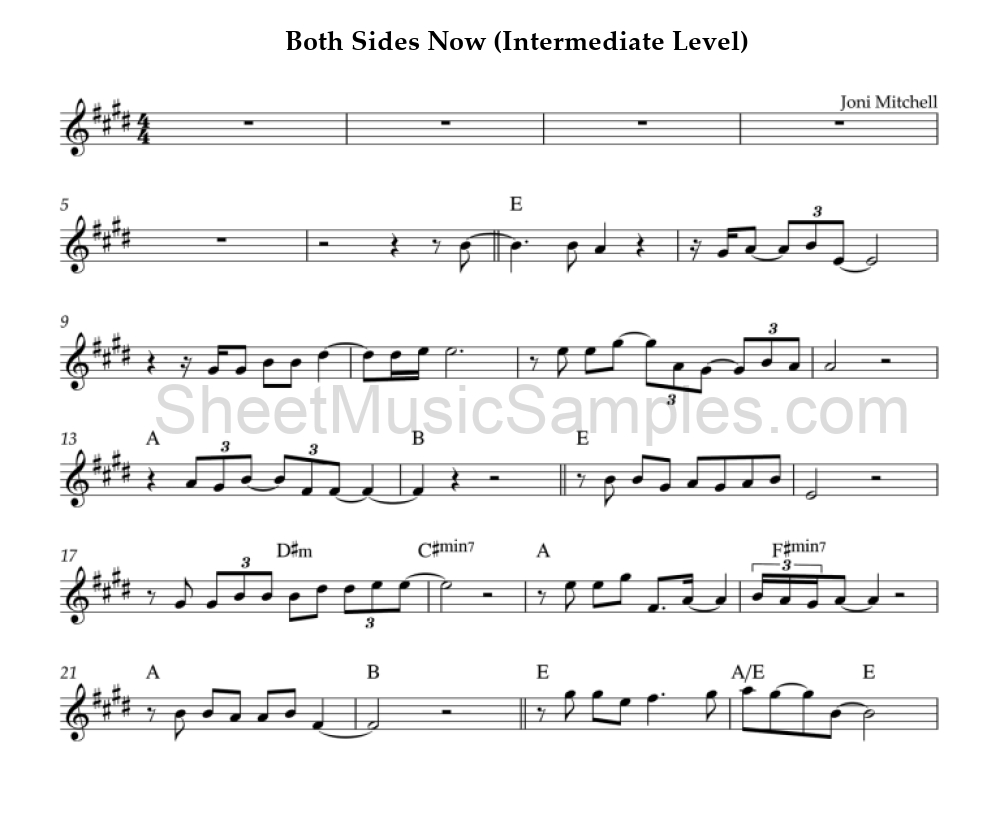 Both Sides Now (Intermediate Level)